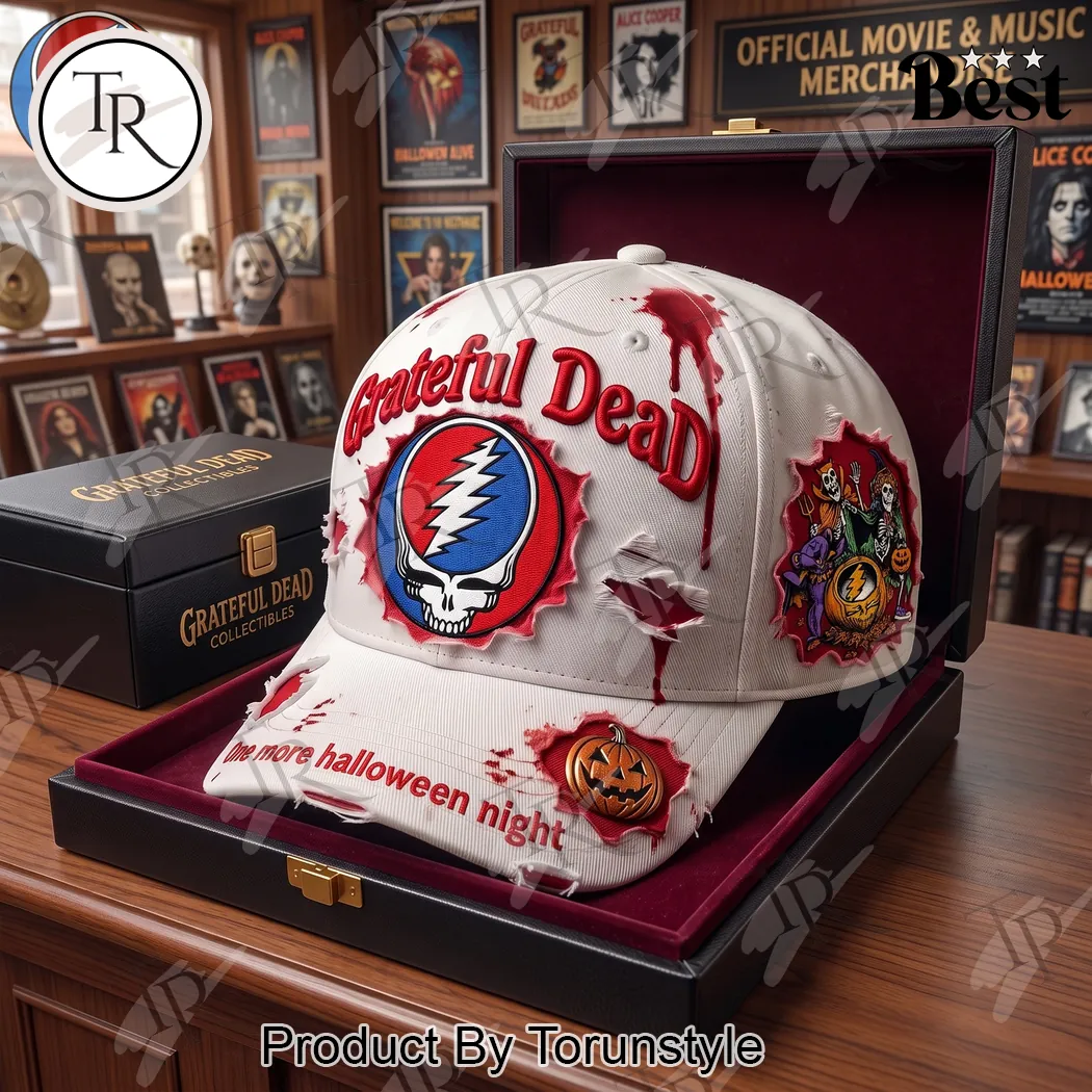 Grateful Dead One More Halloween Night Distressed Embroidered Collectible Baseball Cap Grateful Dead One More Halloween Night Distressed Embroidered Collectible Baseball Cap
