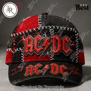 AC/DC Rock Band Embroidered Patchwork Red and Black Baseball Cap