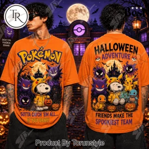 Snoopy Pikachu Costume and Pokemon Halloween Spooky Team Graphic T-Shirt
