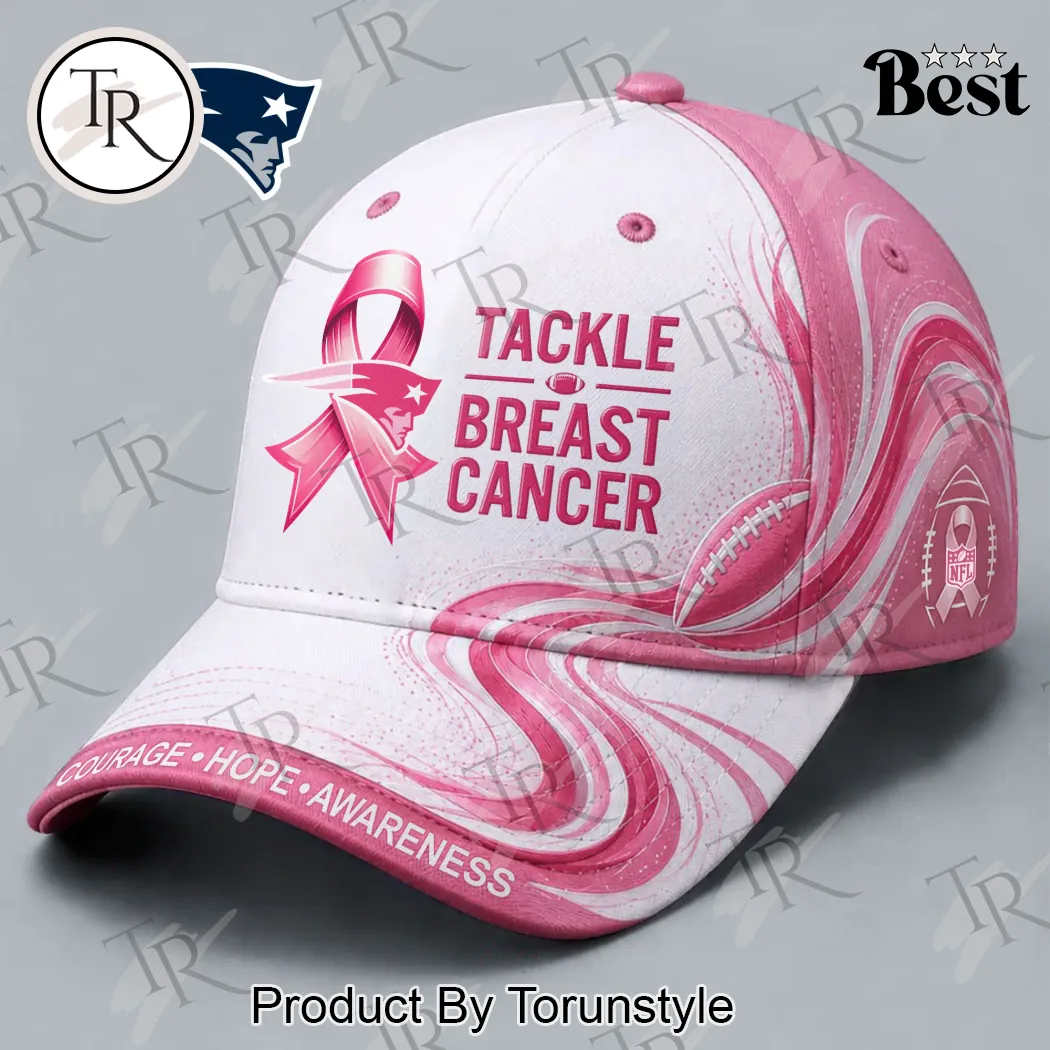 New England Patriots Tackle Breast Cancer Pink Ribbon Premium Graphic Baseball Cap New England Patriots Tackle Breast Cancer Pink Ribbon Premium Graphic Baseball Cap