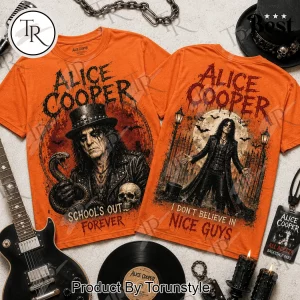Alice Cooper School’s Out Forever Vintage Rock Band Double Sided Graphic T-Shirt