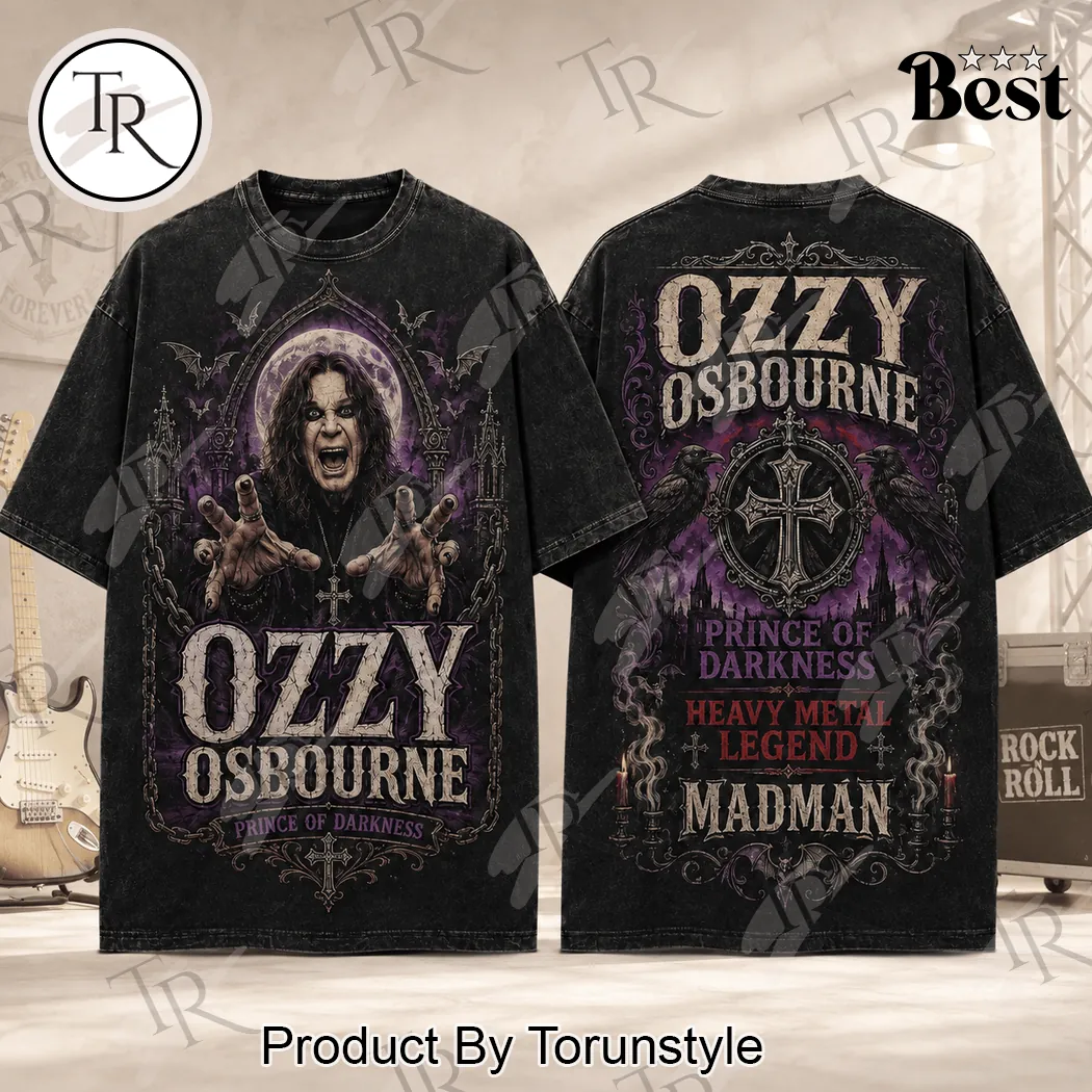 Ozzy Osbourne Prince of Darkness Heavy Metal Legend Vintage Wash Gothic Graphic T-Shirt Ozzy Osbourne Prince of Darkness Heavy Metal Legend Vintage Wash Gothic Graphic T-Shirt