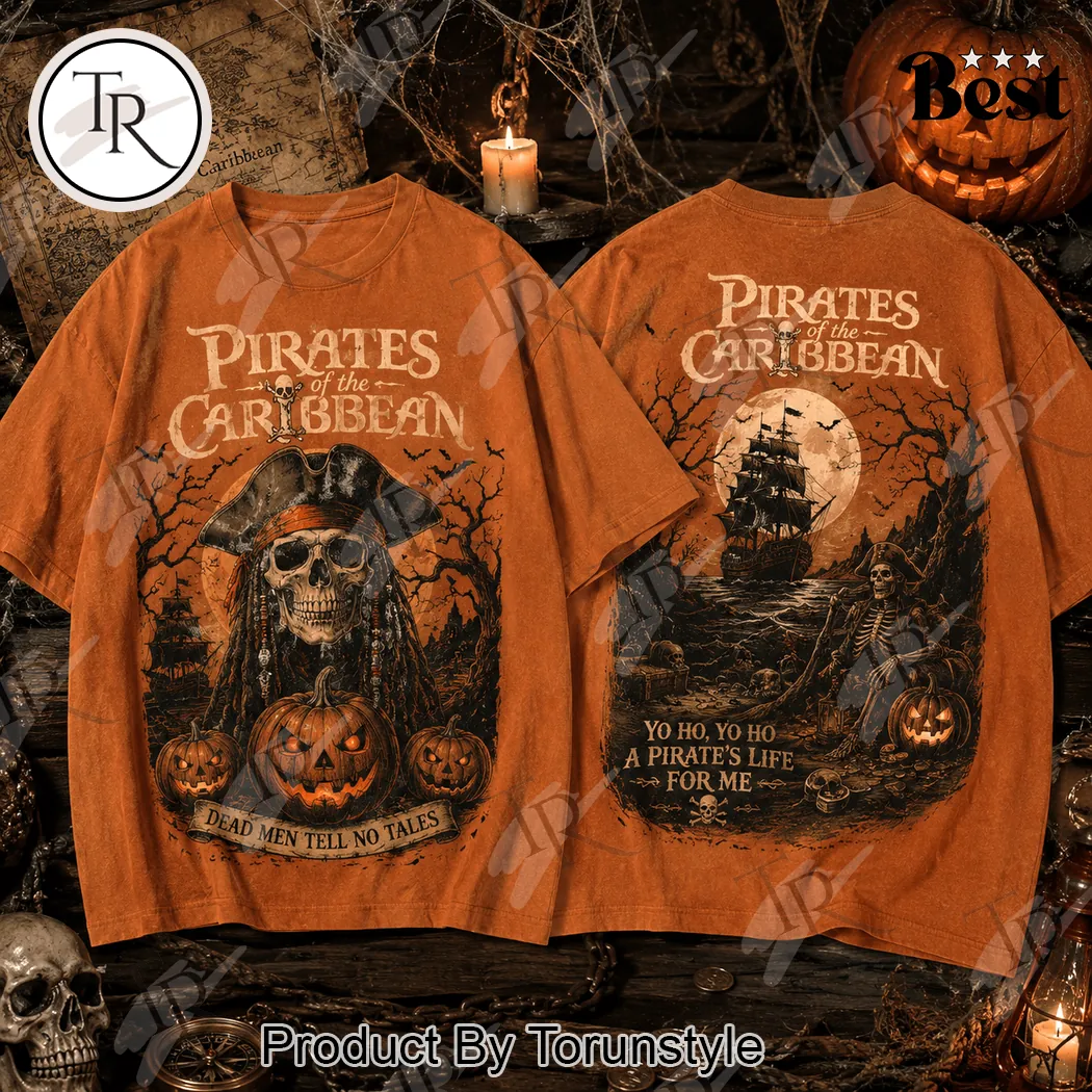 Pirates of the Caribbean Halloween Dead Men Tell No Tales Vintage Graphic T-Shirt