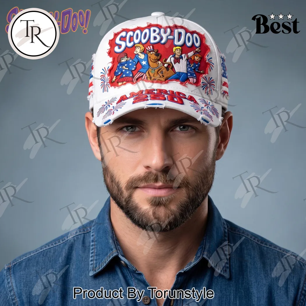 Scooby-Doo America 250 Patriotic Distressed Embroidered Baseball Cap Scooby-Doo America 250 Patriotic Distressed Embroidered Baseball Cap