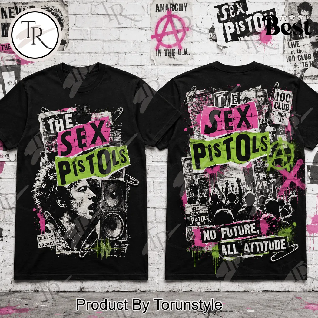 Sex Pistols No Future All Attitude Vintage Punk Rock Graphic T-Shirt Sex Pistols No Future All Attitude Vintage Punk Rock Graphic T-Shirt