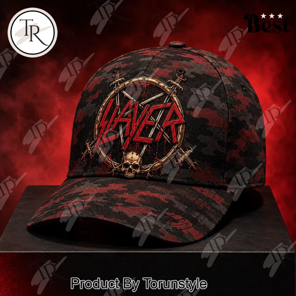 Slayer Heavy Metal Band Crimson Red Camouflage Adjustable Baseball Cap