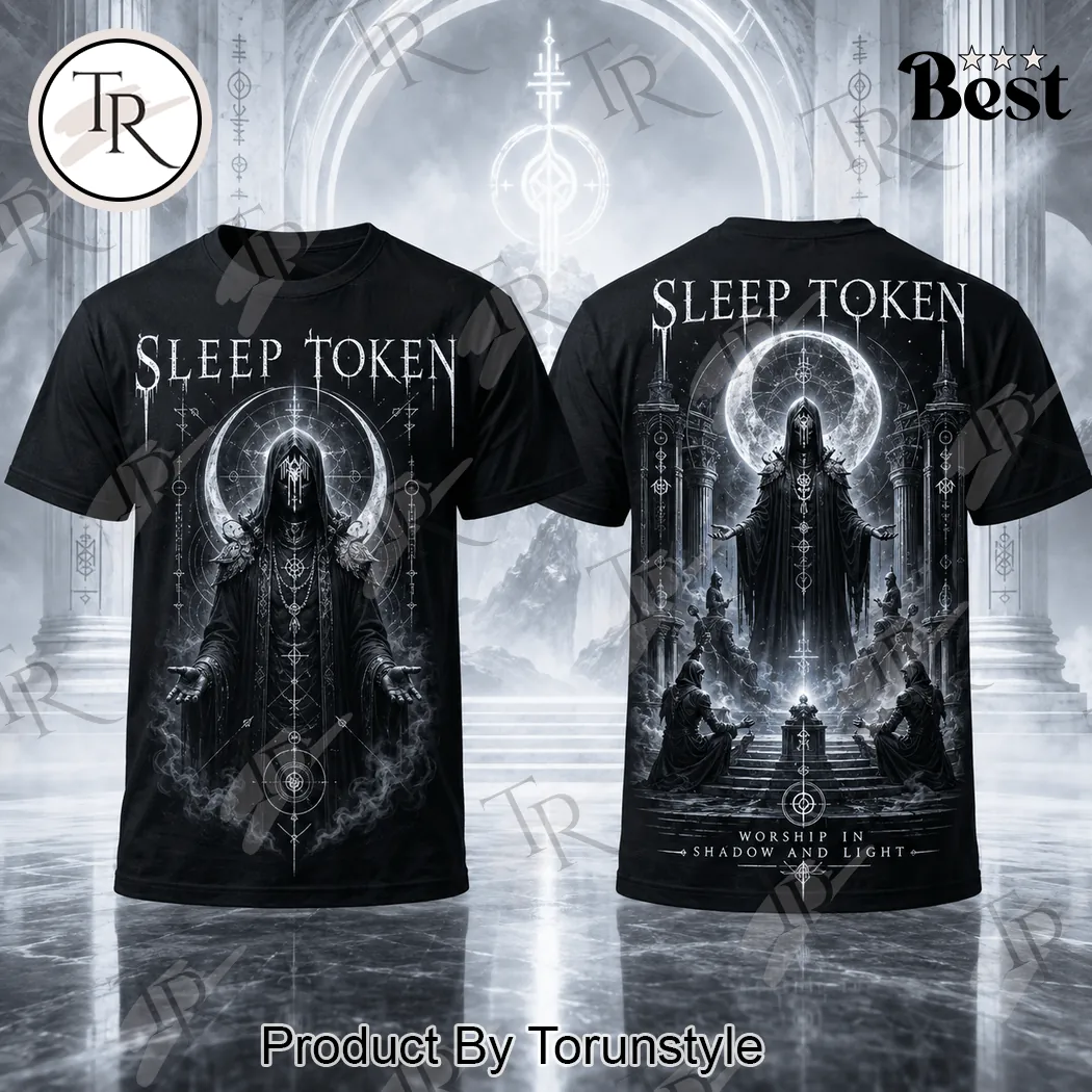 Sleep Token Worship in Shadow and Light Gothic Moon Alternative Metal Band Graphic T-Shirt Sleep Token Worship in Shadow and Light Gothic Moon Alternative Metal Band Graphic T-Shirt