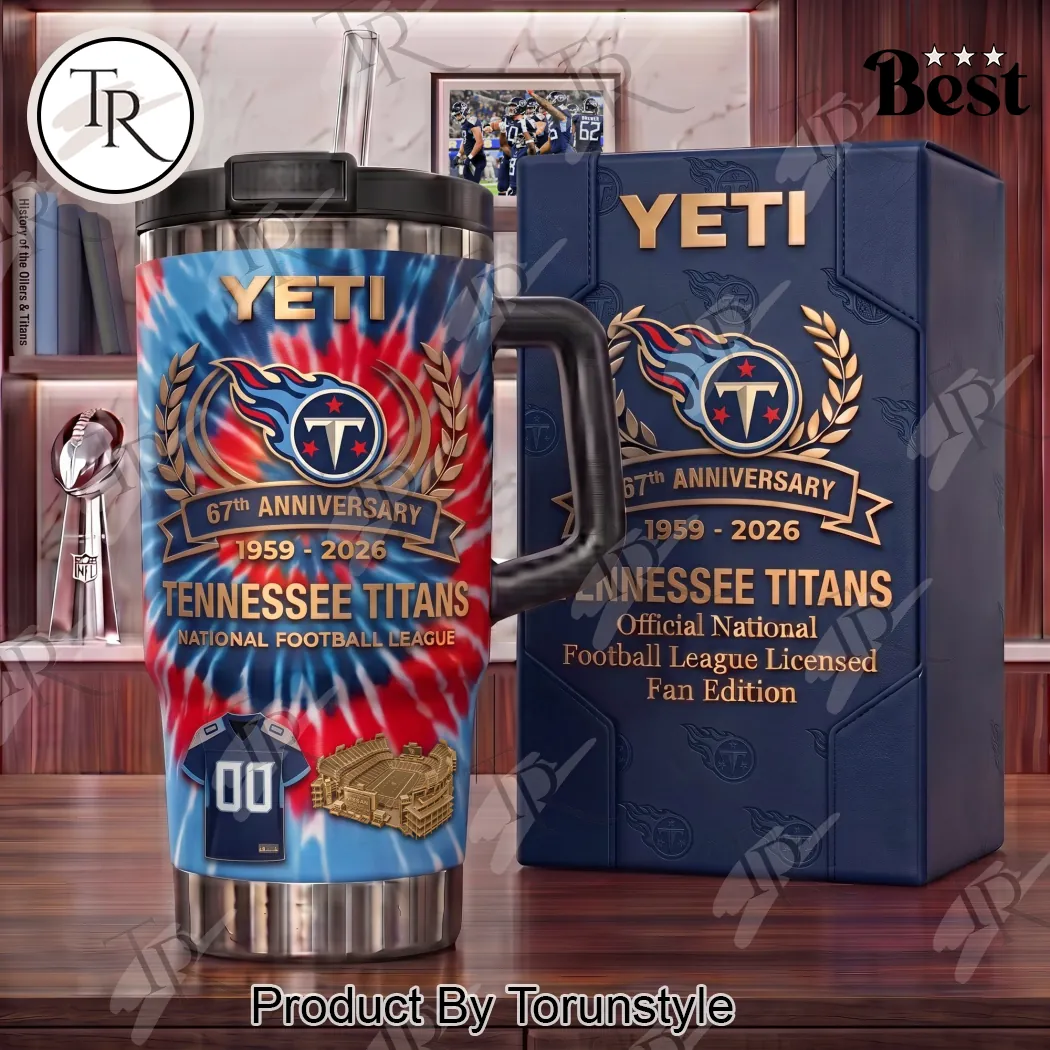 Tennessee Titans 67th Anniversary Commemorative Tie-Dye 40oz Tumbler Tennessee Titans 67th Anniversary Commemorative Tie-Dye 40oz Tumbler