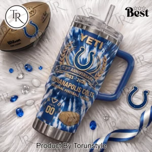Indianapolis Colts NFL 73rd Anniversary Commemorative Blue Tie Dye 40oz Tumbler