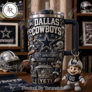 Dallas Cowboys 66th Anniversary 1960-2026 Commemorative 40oz Tumbler Dallas Cowboys 66th Anniversary 1960-2026 Commemorative 40oz Tumbler