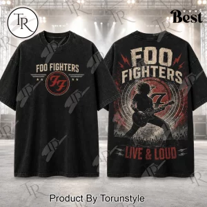 Foo Fighters Live and Loud Rock Concert Vintage Washed Black Double-Sided Graphic T-Shirt