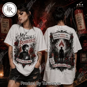 My Chemical Romance Fire Prevention Week Gothic Emo Rock Graphic T-Shirt