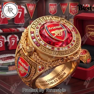 Arsenal FC 2026 UEFA Champions League Gold Plated Commemorative Championship Ring