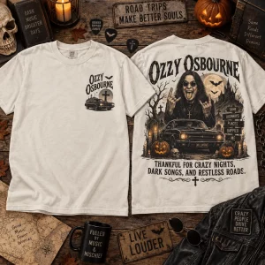 Ozzy Osbourne Crazy Nights Dark Songs Vintage Gothic Rock Graphic T-Shirt