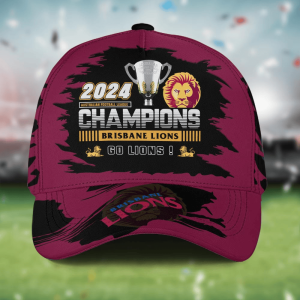 Brisbane Lions 2024 AFL Champions Curved Brim Baseball Cap