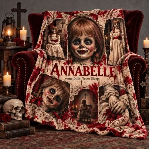 Annabelle Haunted Doll Horror Movie Gothic Vintage Cozy Fleece Blanket