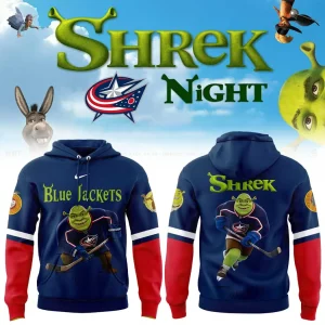 Columbus Blue Jackets Shrek Night 2026 Commemorative Graphic Pullover Hoodie