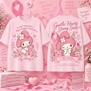My Melody Breast Cancer Awareness Pink Ribbon Gentle Hearts Strong Souls T-Shirt My Melody Breast Cancer Awareness Pink Ribbon Gentle Hearts Strong Souls T-Shirt