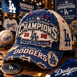 Los Angeles Dodgers 2026 NL West Division Champions Vintage Distressed Baseball Cap