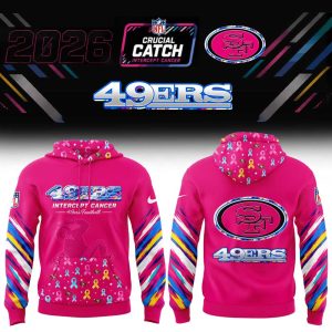 San Francisco 49ers 2026 NFL Crucial Catch Intercept Cancer Pink Graphic Pullover All-Over Print Fleece Hoodie San Francisco 49ers 2026 NFL Crucial Catch Intercept Cancer Pink Graphic Pullover All-Over Print Fleece Hoodie