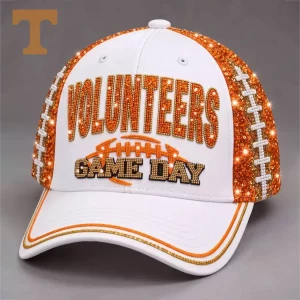 Tennessee Volunteers Game Day Sparkly Orange Sequin Rhinestone Bling Football Baseball Cap