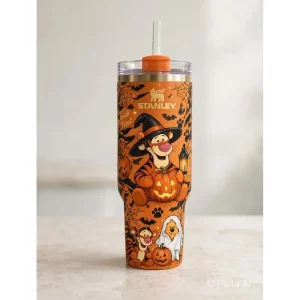 Tigger Halloween Witch Pumpkin Orange Trick or Treat 40oz Tumbler