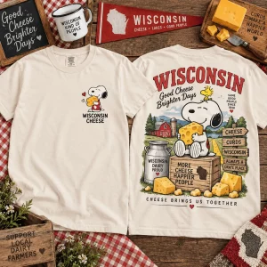 Snoopy Wisconsin Cheese Dairy Pride Vintage Graphic T-Shirt
