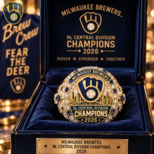 Milwaukee Brewers 2026 NL Central Division Champions Commemorative Gold Replica Championship Ring