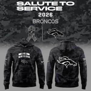 Denver Broncos 2026 NFL Salute to Service Military Digital Camo Black Pullover Fleece Hoodie