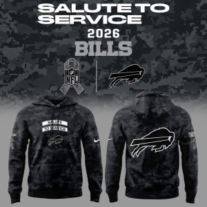 Buffalo Bills 2026 NFL Salute to Service Military Digital Camo Black Pullover Fleece Hoodie