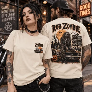 Rob Zombie Haunted Road Vintage Heavy Metal Band Graphic T-Shirt