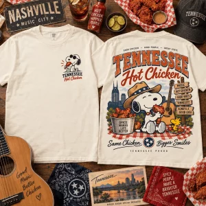 Snoopy Tennessee Nashville Hot Chicken Vintage Retro Graphic T-Shirt