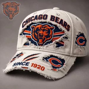 Chicago Bears Vintage Distressed Embroidered Since 1920 NFL Football Baseball Cap