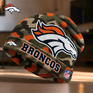 Denver Broncos NFL Field and Fury Camouflage Winter Warm Knit Beanie Hat