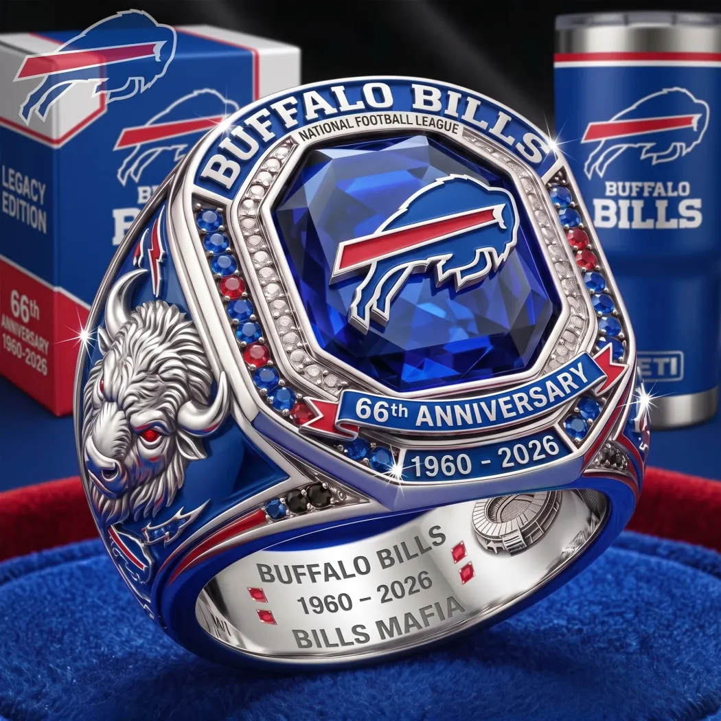 Buffalo Bills 66th Anniversary 1960-2026 Commemorative Bills Mafia Championship Style Ring Buffalo Bills 66th Anniversary 1960-2026 Commemorative Bills Mafia Championship Style Ring