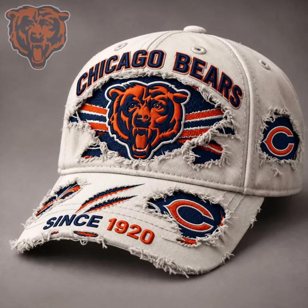 Chicago Bears Vintage Distressed Embroidered Since 1920 NFL Football Baseball Cap