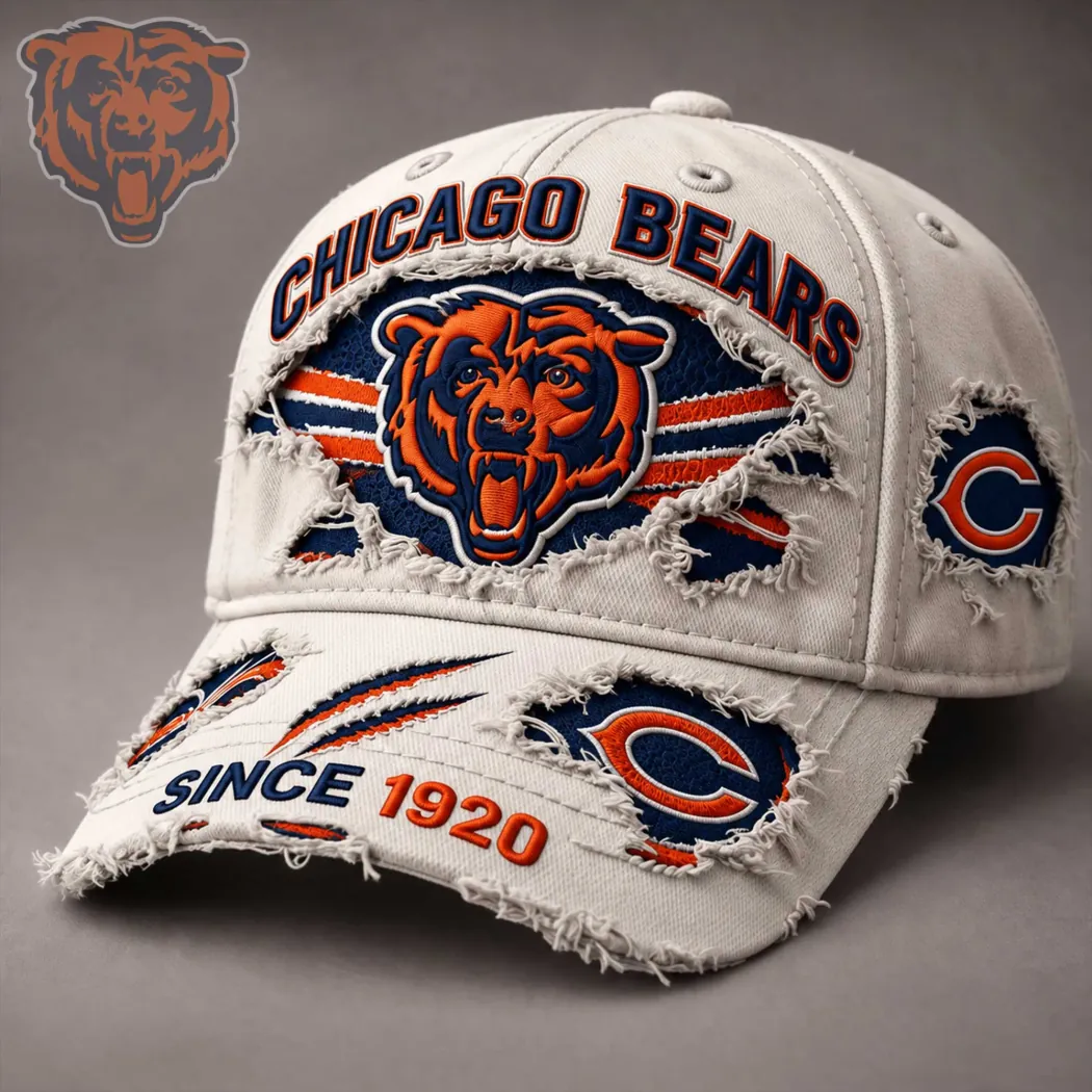 Chicago Bears Vintage Distressed Embroidered Since 1920 NFL Football Baseball Cap Chicago Bears Vintage Distressed Embroidered Since 1920 NFL Football Baseball Cap