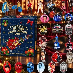 Elvis Presley Rock and Roll Legend 24 Days Christmas Countdown Hanging Ornaments Advent Calendar