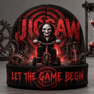 Jigsaw Let the Game Begin Saw Billy Puppet Beanie Hat