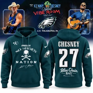 Philadelphia Eagles Kenny Chesney No Shoes Nation Vibe Room Tour 2027 Limited Edition Pullover Hoodie