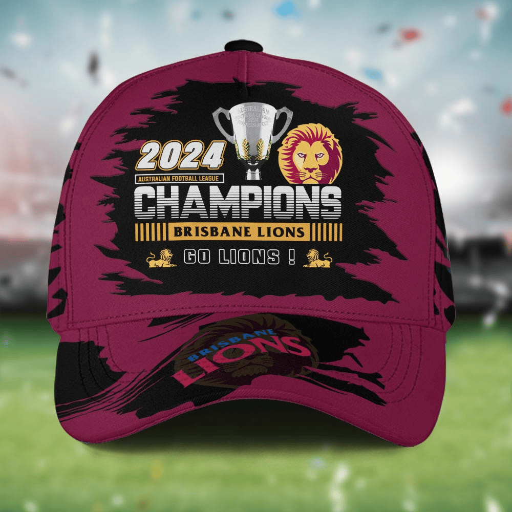 Brisbane Lions 2024 AFL Champions Curved Brim Baseball Cap Brisbane Lions 2024 AFL Champions Curved Brim Baseball Cap