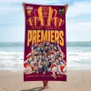 Brisbane Lions Three-Peat Back-To-Back-To-Back 2024-2026 AFL Premiers Cartoon Mascot Microfiber Beach Towel Brisbane Lions Three-Peat Back-To-Back-To-Back 2024-2026 AFL Premiers Cartoon Mascot Microfiber Beach Towel