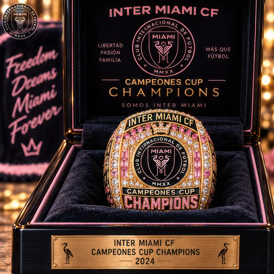 Inter Miami CF 2024 Campeones Cup Champions Commemorative Gold Replica Ring Inter Miami CF 2024 Campeones Cup Champions Commemorative Gold Replica Ring