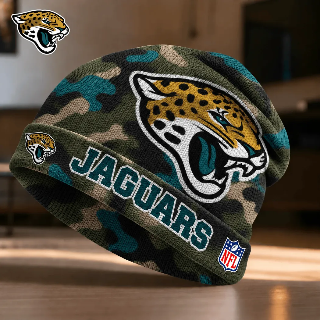 Jacksonville Jaguars NFL Premium Field and Fury Camouflage Knit Winter Beanie Hat Jacksonville Jaguars NFL Premium Field and Fury Camouflage Knit Winter Beanie Hat