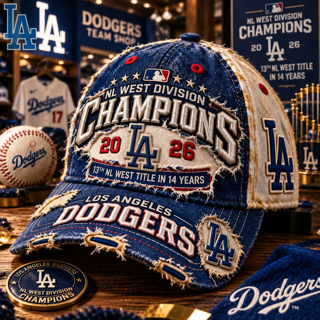Los Angeles Dodgers 2026 NL West Division Champions Vintage Distressed Baseball Cap Los Angeles Dodgers 2026 NL West Division Champions Vintage Distressed Baseball Cap