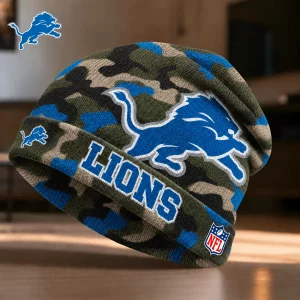 Detroit Lions NFL Camouflage Field and Fury Winter Knit Beanie Hat