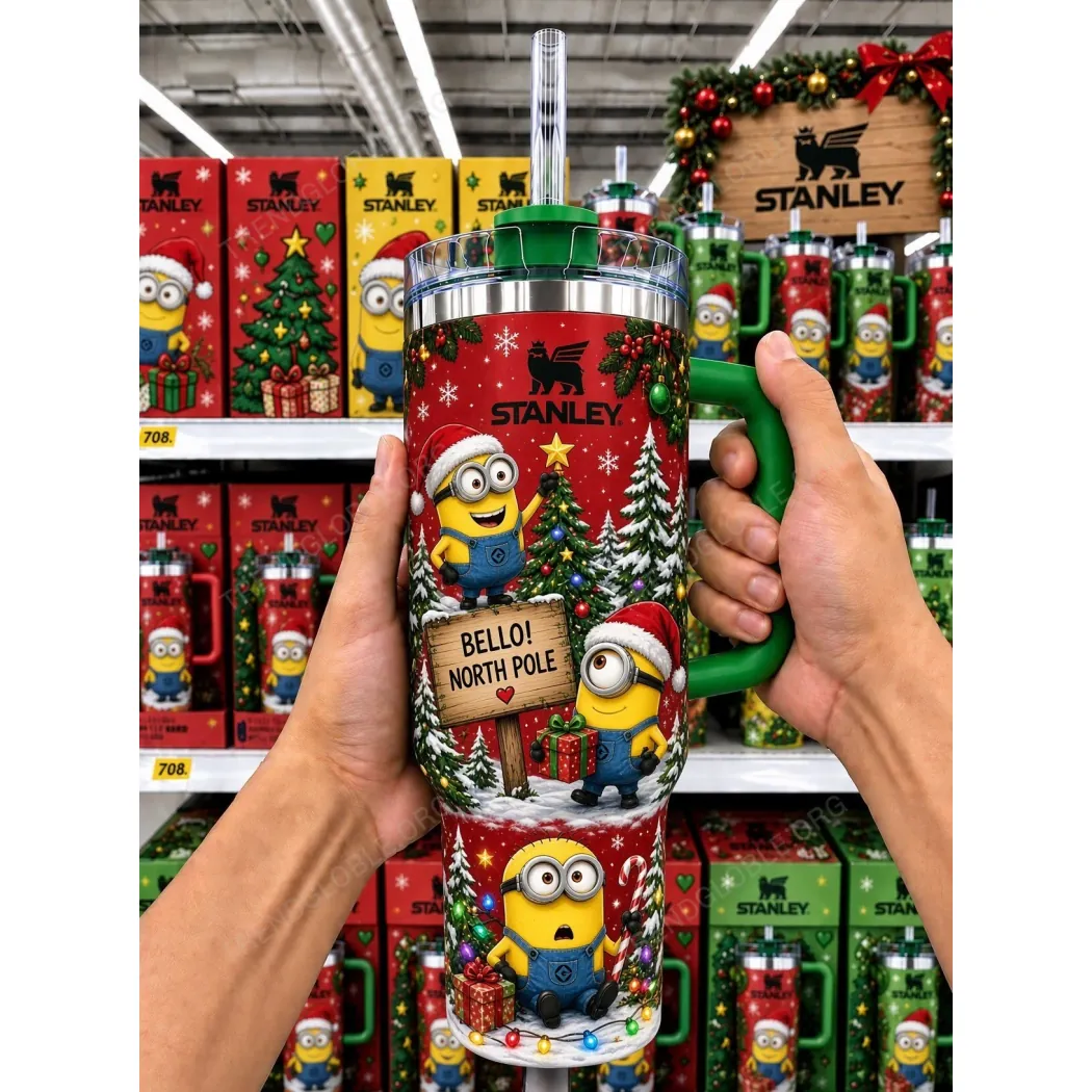 Minions Christmas Bello North Pole Festive Holiday Insulated 40oz Tumbler Minions Christmas Bello North Pole Festive Holiday Insulated 40oz Tumbler