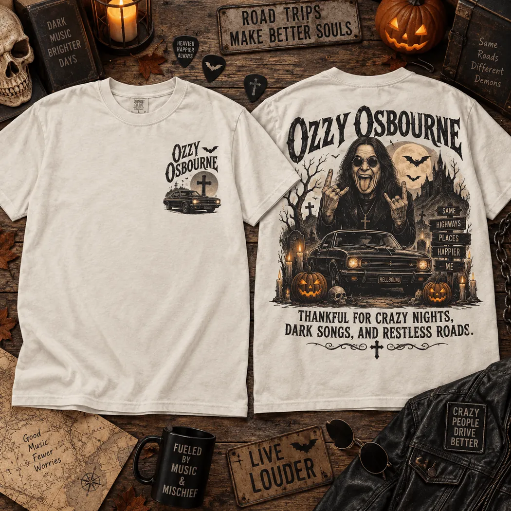 Ozzy Osbourne Crazy Nights Dark Songs Vintage Gothic Rock Graphic T-Shirt Ozzy Osbourne Crazy Nights Dark Songs Vintage Gothic Rock Graphic T-Shirt