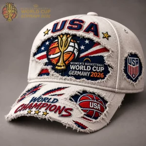 USA Women’s Basketball World Cup Germany 2026 Champions Distressed Baseball Cap