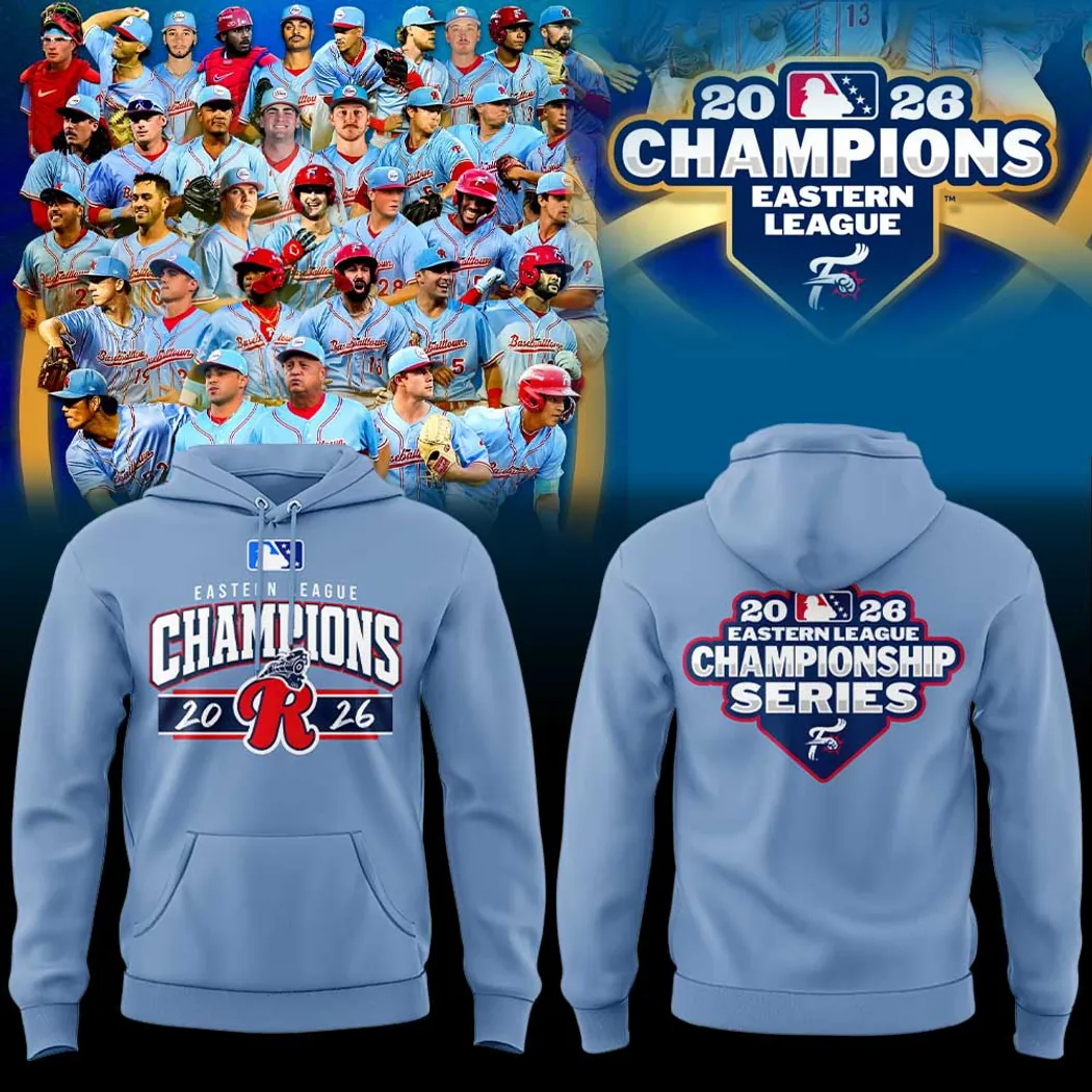 Reading Fightin Phils 2026 Eastern League Champions Commemorative Pullover Hoodie Reading Fightin Phils 2026 Eastern League Champions Commemorative Pullover Hoodie